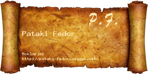Pataki Fedor névjegykártya